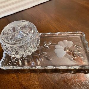 Princess House 1990’s Vanity Set - 2 pieces 24% lead crystal